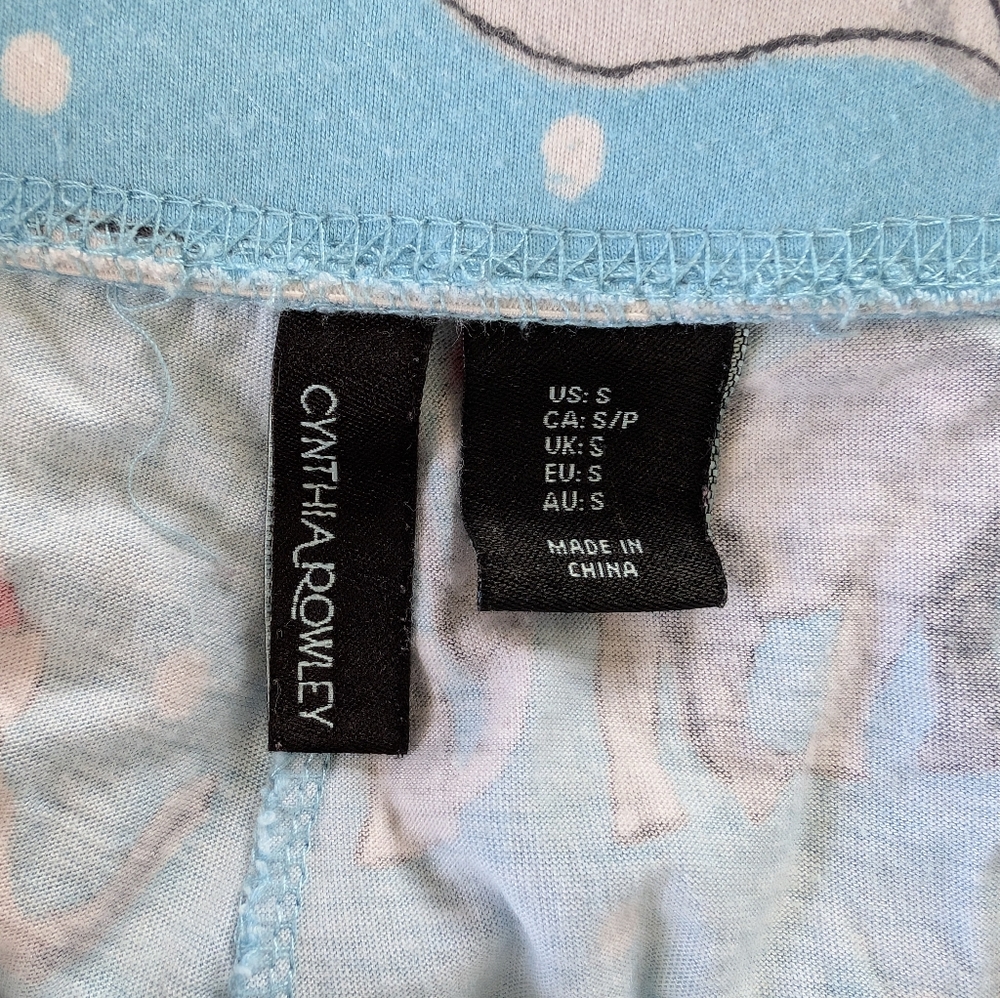 Cynthia Rowley Women's Pajama Bottoms With Holiday Elephant Print Size S - Picture 5 of 6